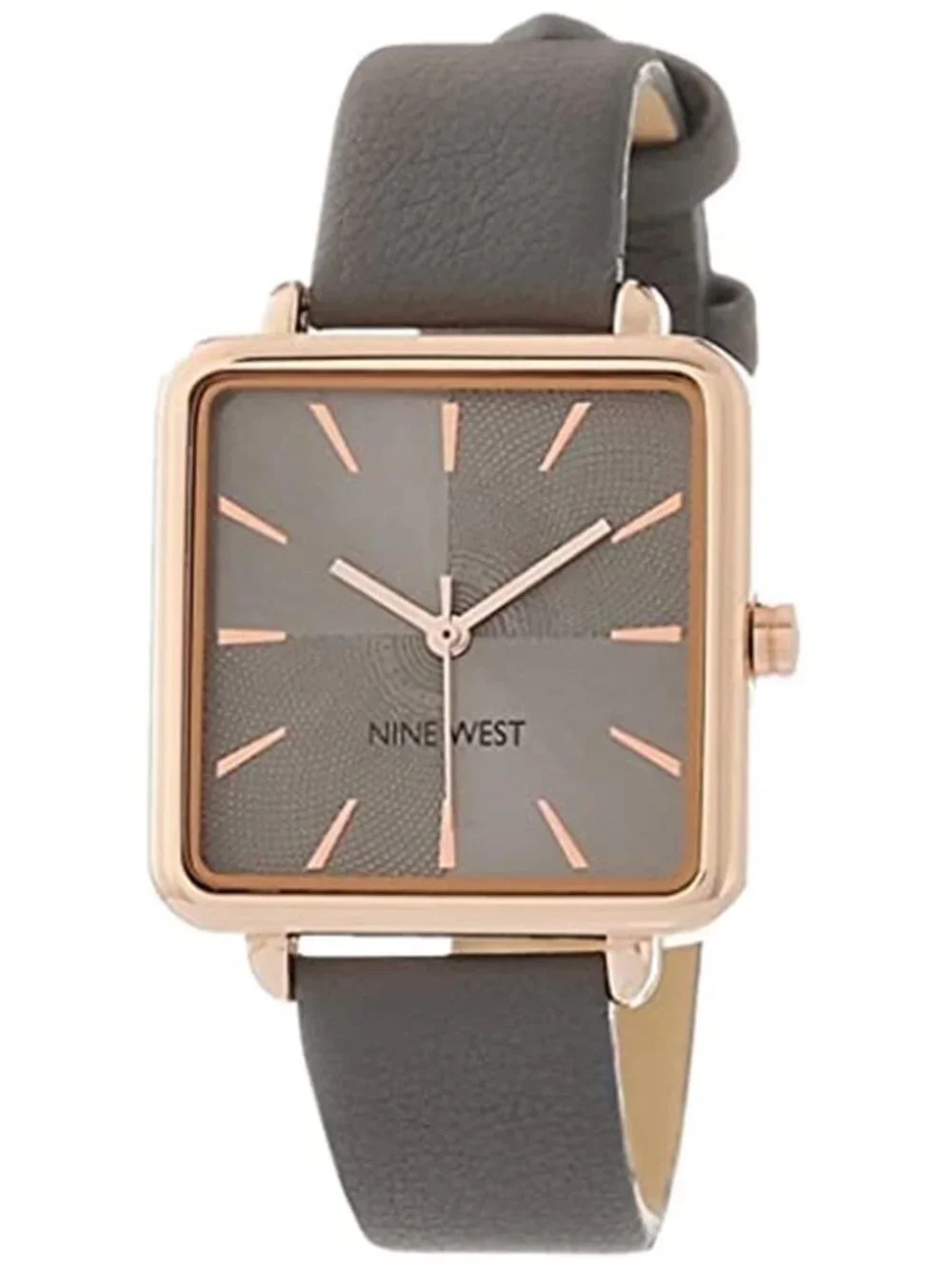 Nine West Women's Strap Watch Grey Rose Gold